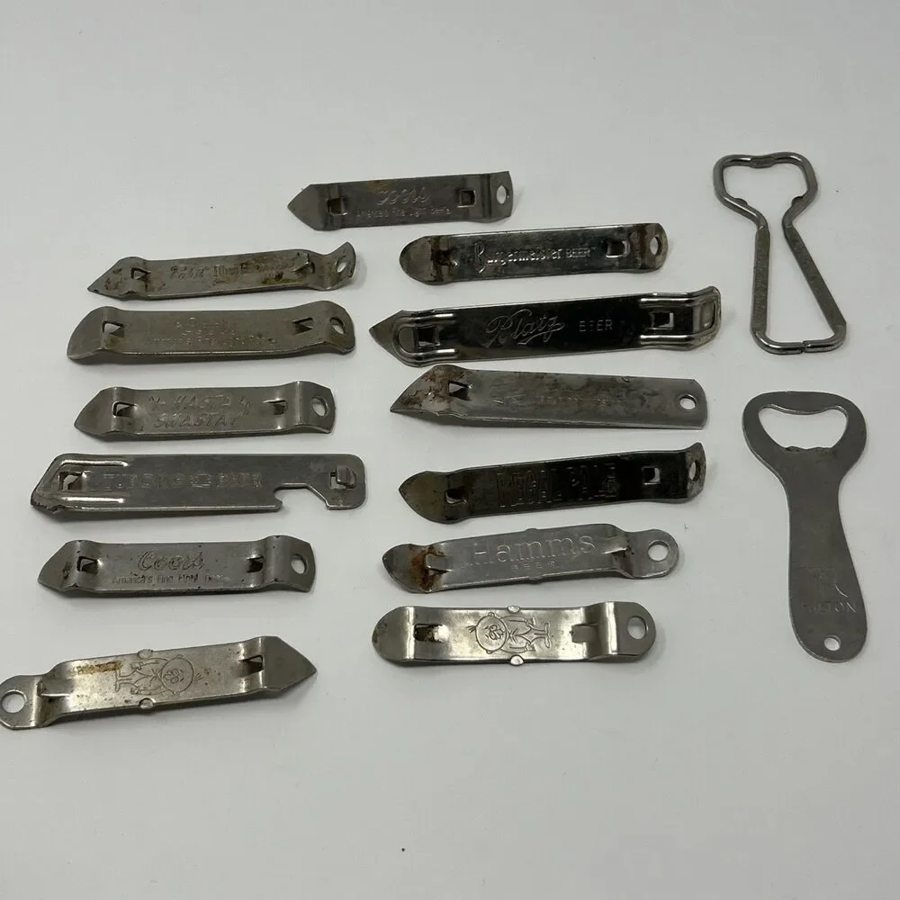 Vintage Beer Opener Church Key Blatz Coors Shasta Pabst Blue Ribbon Tuborg hamms